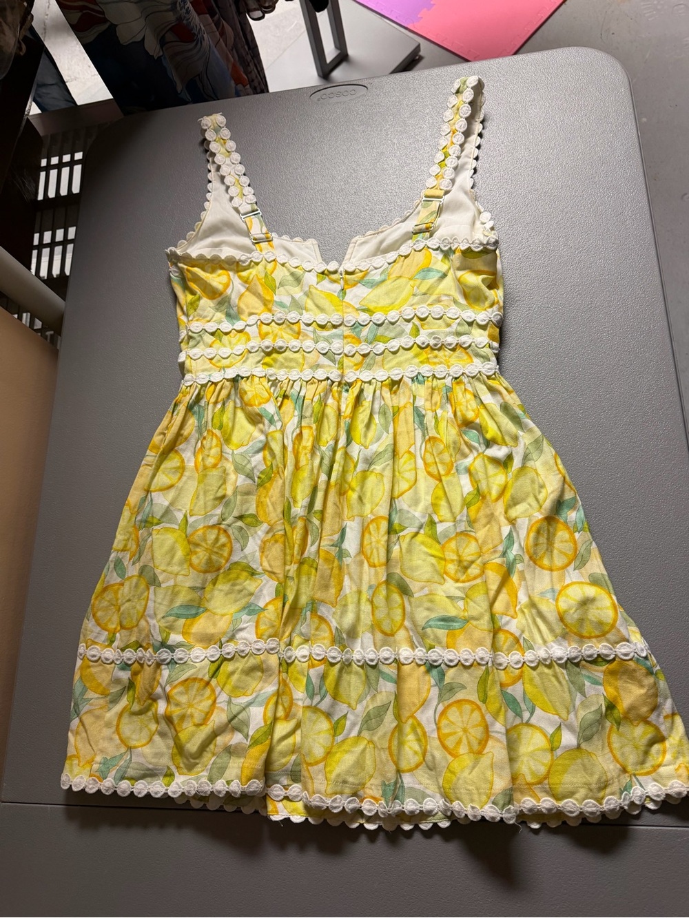 NWT Avec Les Filles Limoncello Lemon Print Fit & Flare Mini Dress Size 12 - Picture 7 of 13